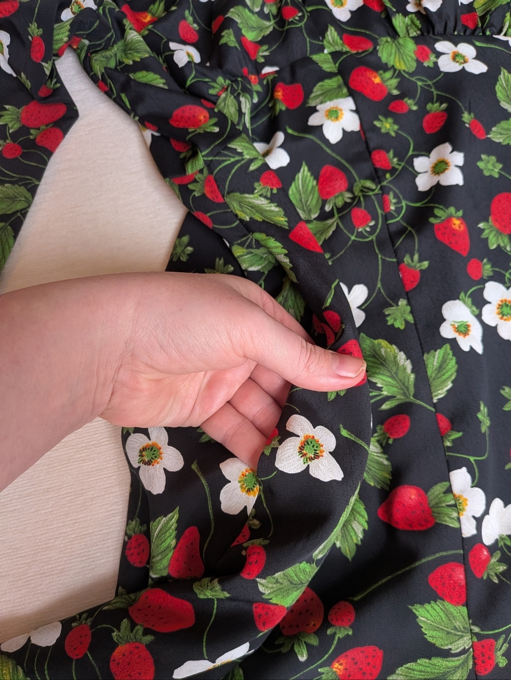 Zara Black Strawberry & Floral Romper - Picture 4 of 10
